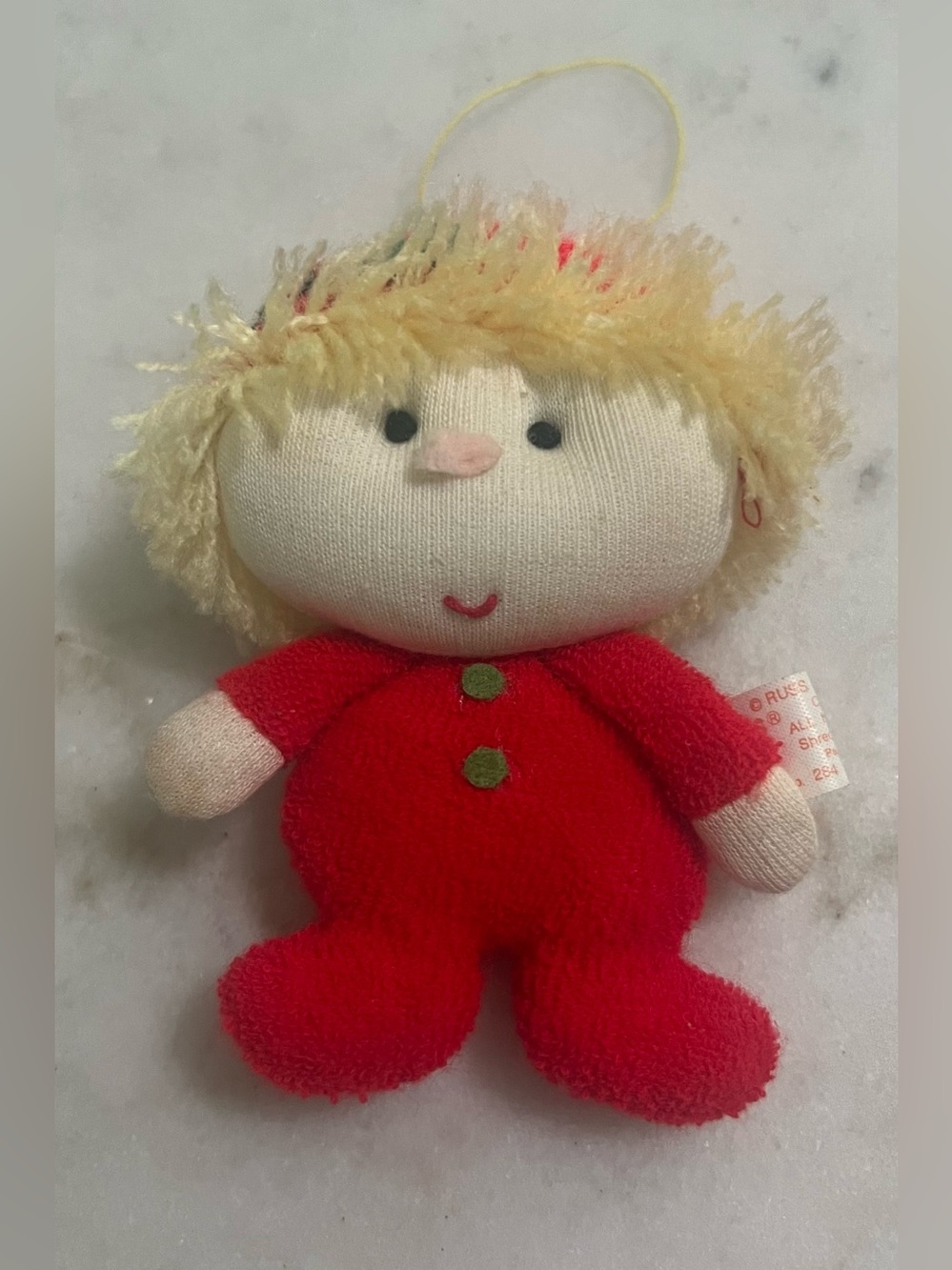 Vintage 1986 Russ Plush Christmas Tree Ornament Christmas Elf